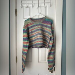 Knit Striped Cropped Sweater